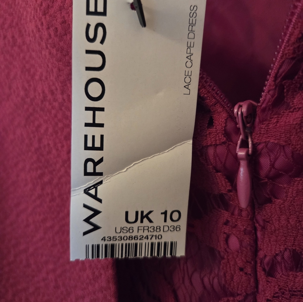 Warehouse Raspberry Layered Sheath Dress - Picture 4 of 4